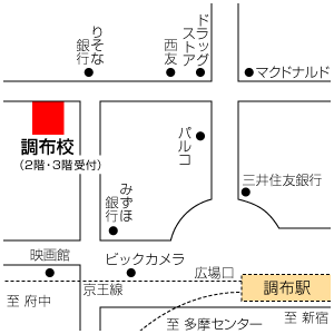 地図：調布校