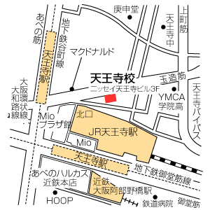 地図：天王寺校